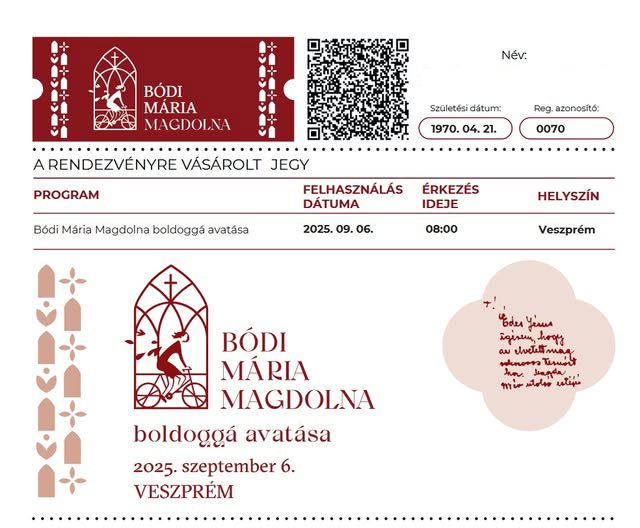 Információ a belépőjegyek kiküldéséről!