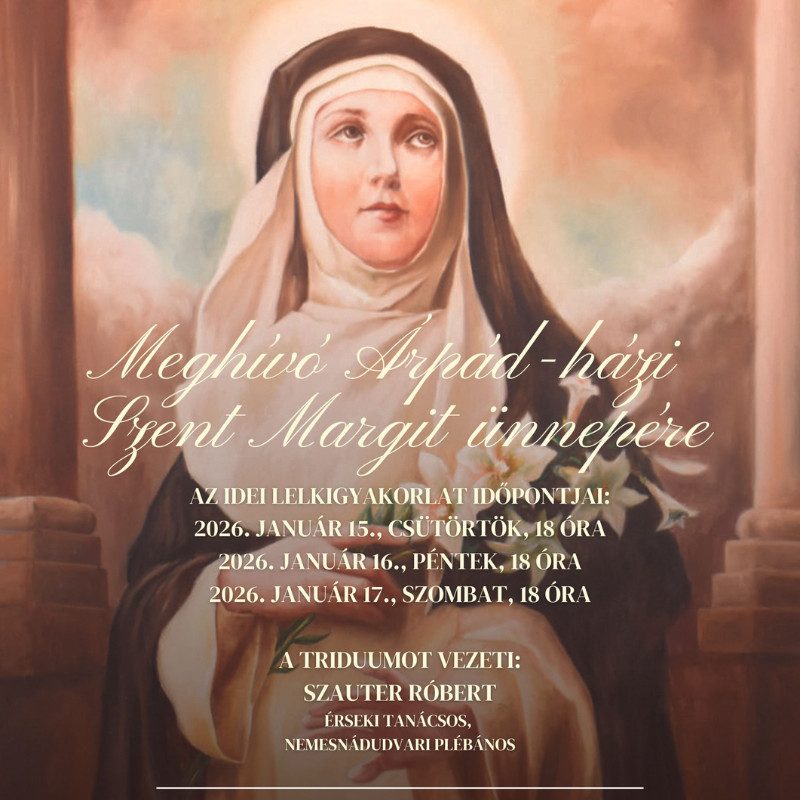 Árpád-házi Szent Margit ünnepére készül a veszprémi Margit-templom közössége