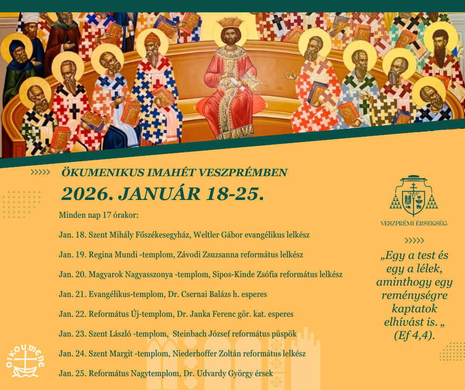 Ökumenikus imahét 2026 – közös imádság a Krisztus-hívők egységéért